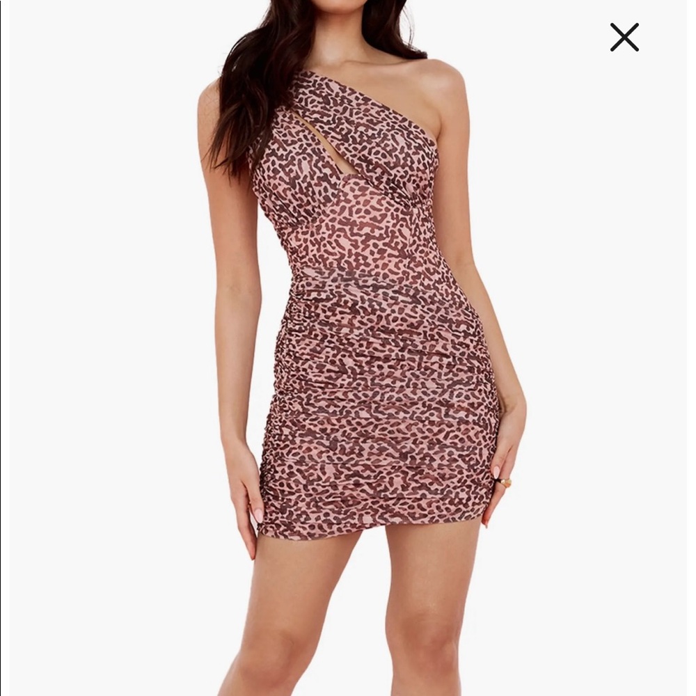 HOUSE OF CB Clementine animal print cutout dress. NEVER WORN, NWT